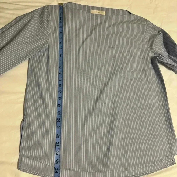 L’H.A.S Oversized Boatneck Shirt_Blue Stripe Size  Small - Picture 12 of 14